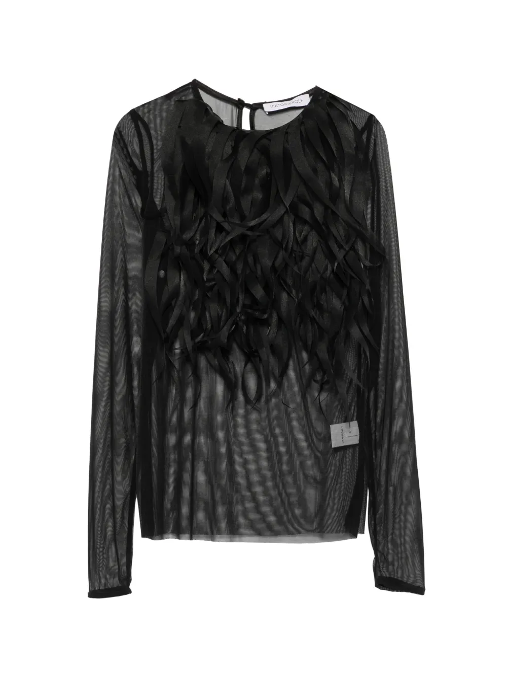 Viktor & Rolf Top con piume - Nero