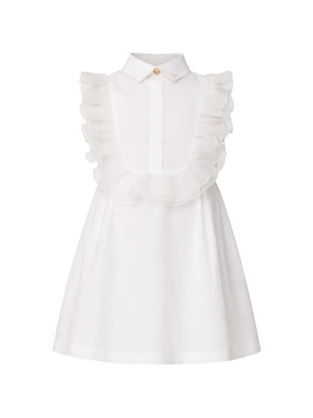 Elisabetta Franchi La Mia Bambina ruffled-trim sleeveless dress - Bianco