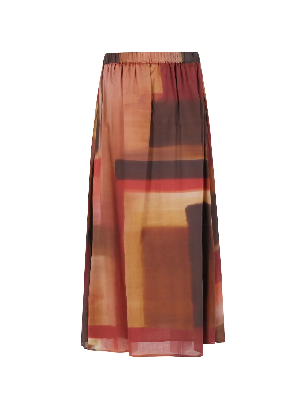  Kiltie Falda Fruncida Con Estampado Abstracto - Rojo 