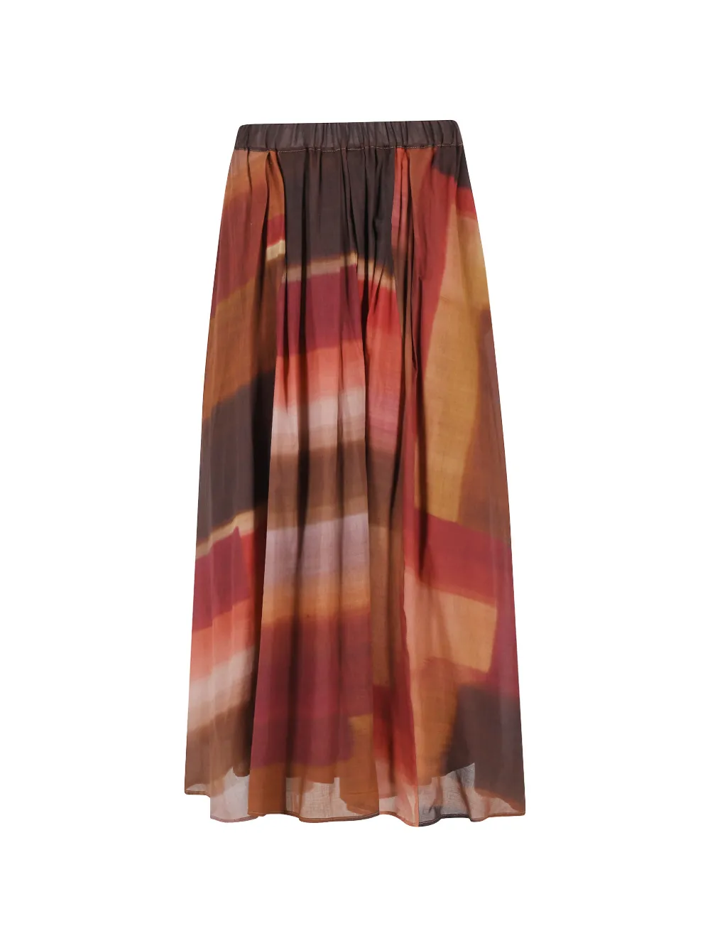 Kiltie abstract-print gathered skirt - Rosso