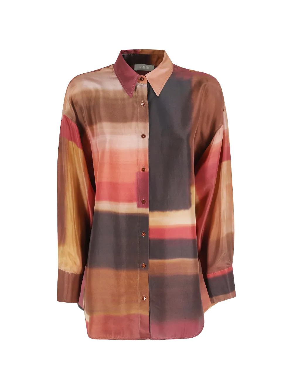 Kiltie abstract-print shirt - Marrone