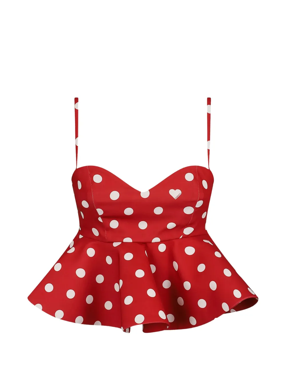 Fiorucci polka ruffle-trim top - Rosso