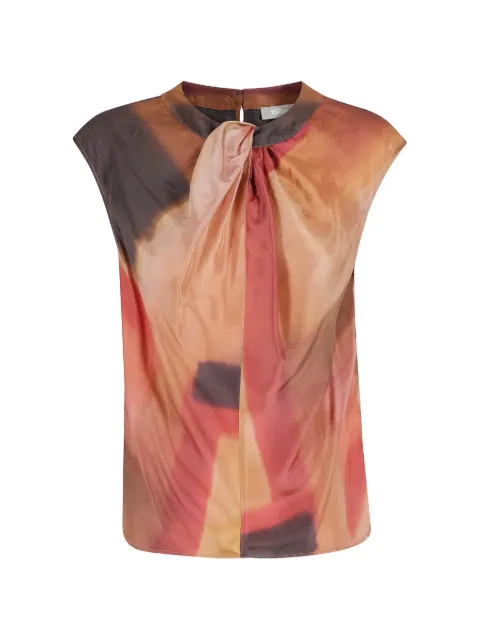 Kiltie abstract-print gathered blouse
