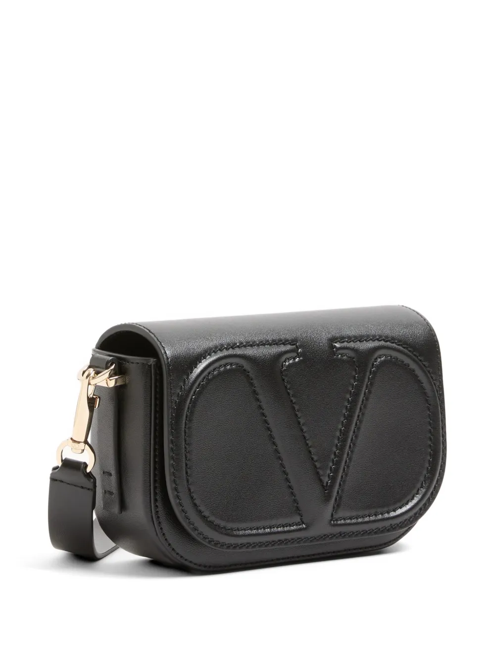 Valentino Garavani VLogo Walk kleine kalfsleren crossbodytas Zwart