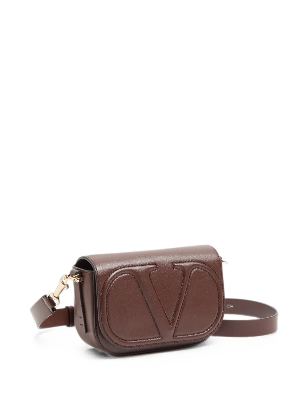 Valentino Garavani VLogo Walk kleine kalfsleren crossbodytas Bruin