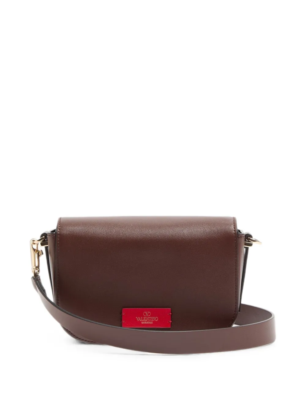Valentino Garavani VLogo Walk kleine kalfsleren crossbodytas Bruin
