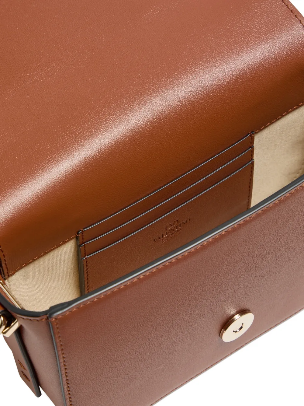 Valentino Garavani VLogo Walk kleine kalfsleren crossbodytas Bruin