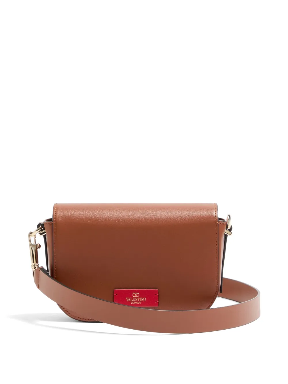 Valentino Garavani VLogo Walk kleine kalfsleren crossbodytas Bruin