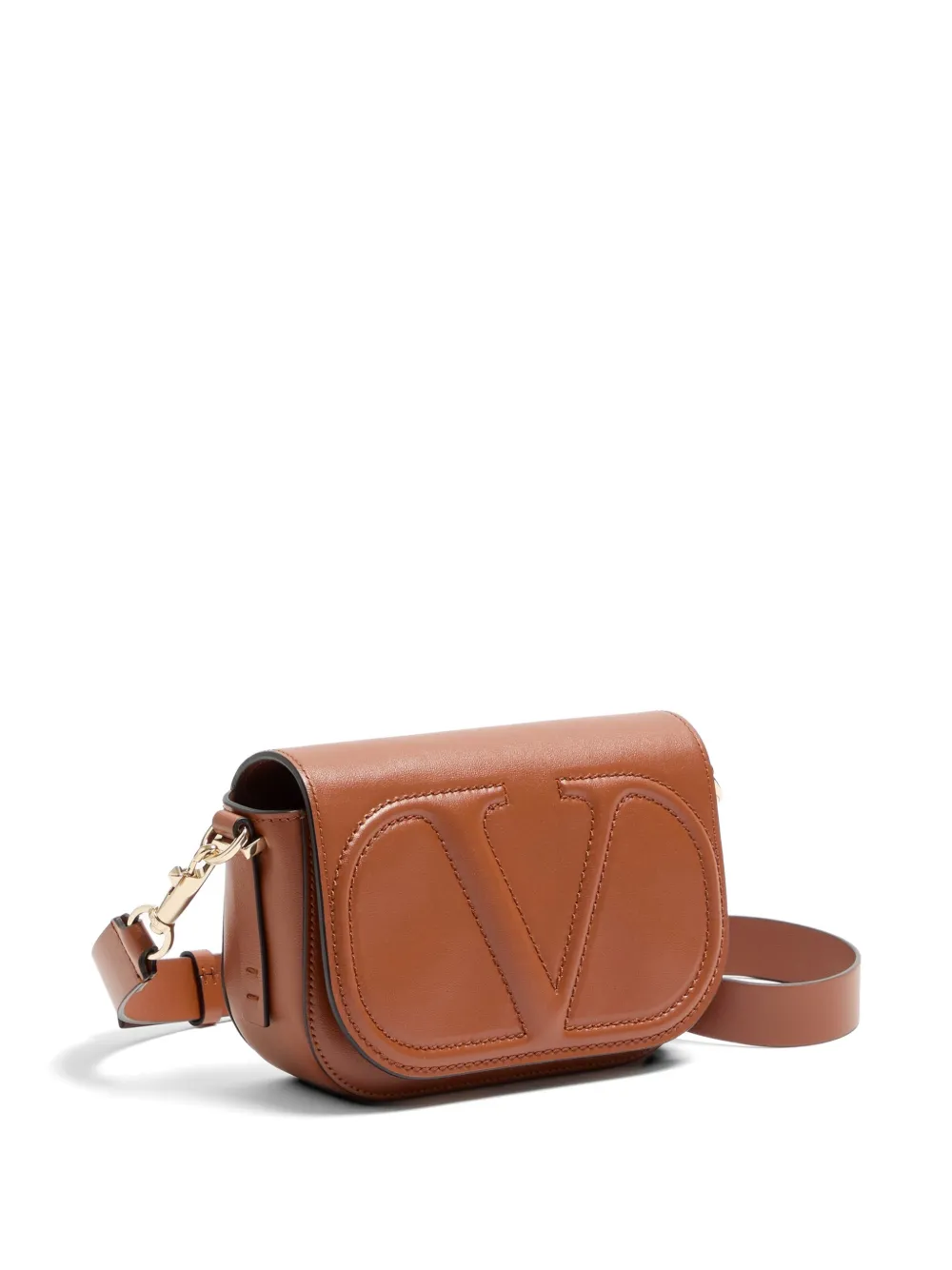 Valentino Garavani VLogo Walk kleine kalfsleren crossbodytas Bruin