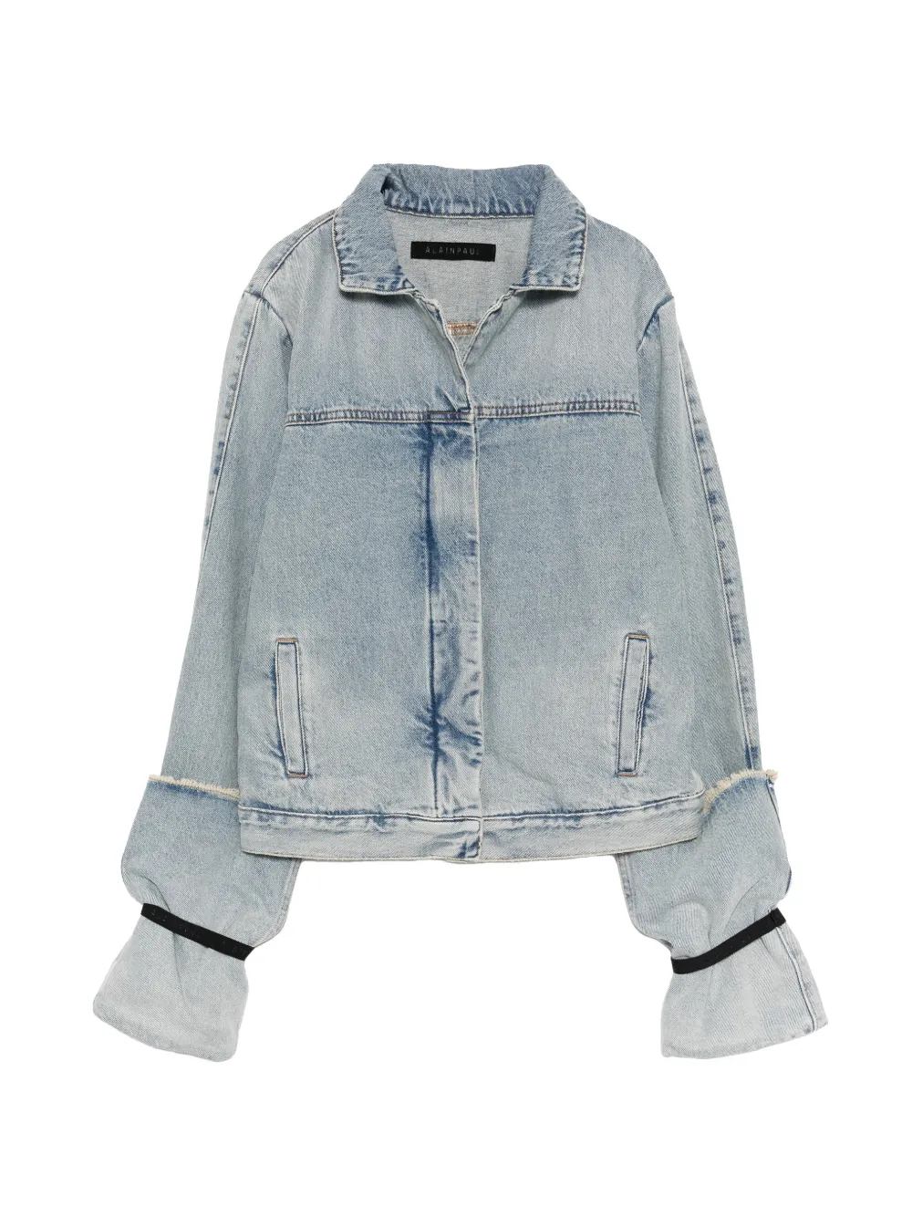ALAINPAUL folded-sleeve denim jacket - Blu