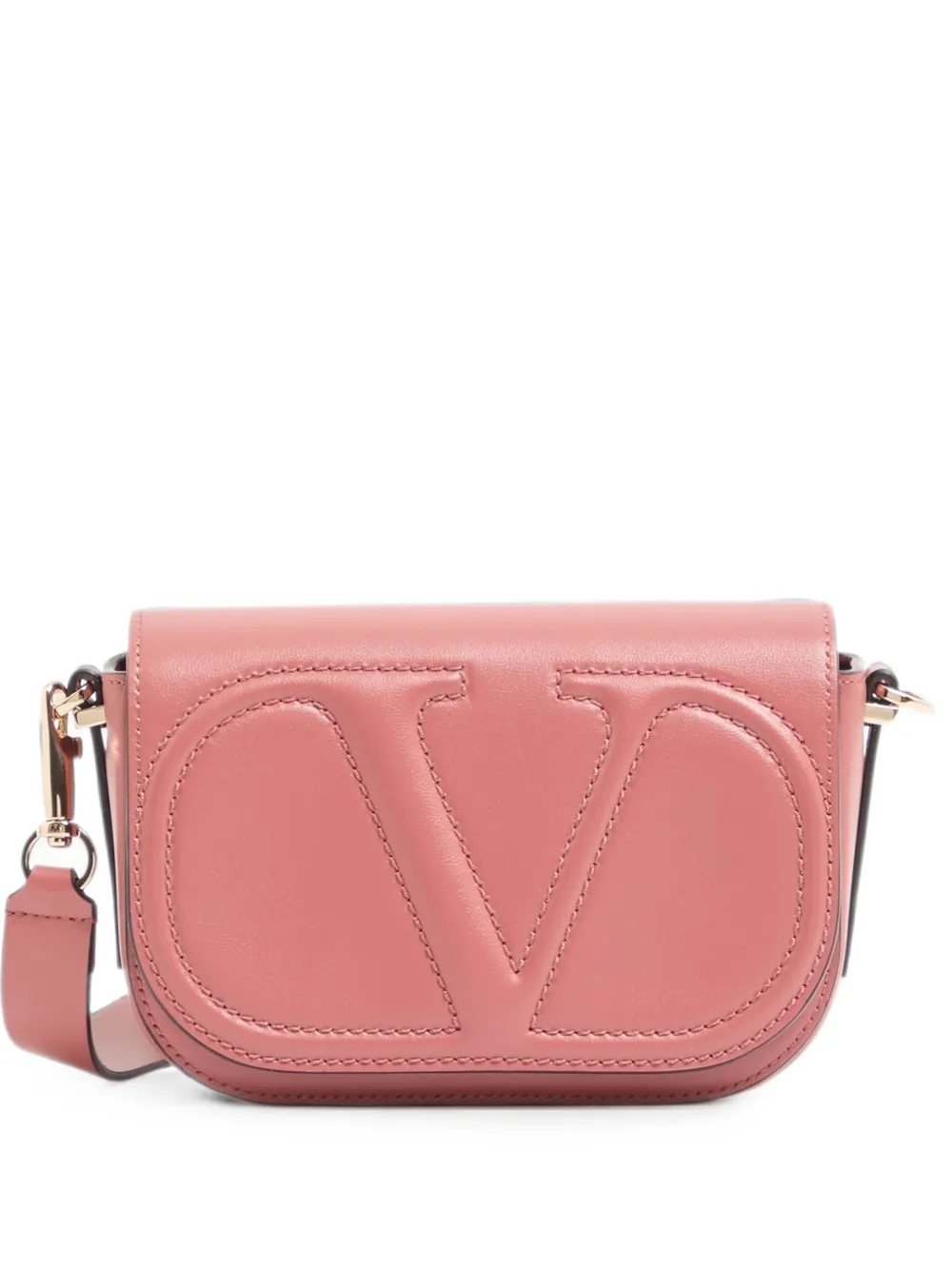 Valentino Garavani VLogo Walk small calfskin cross body bag - Rosa