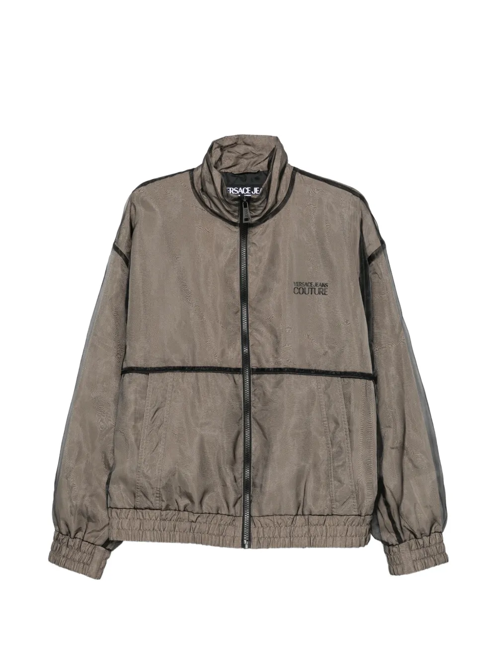 Versace Jeans Couture logo-print zip-up jacket - Braun