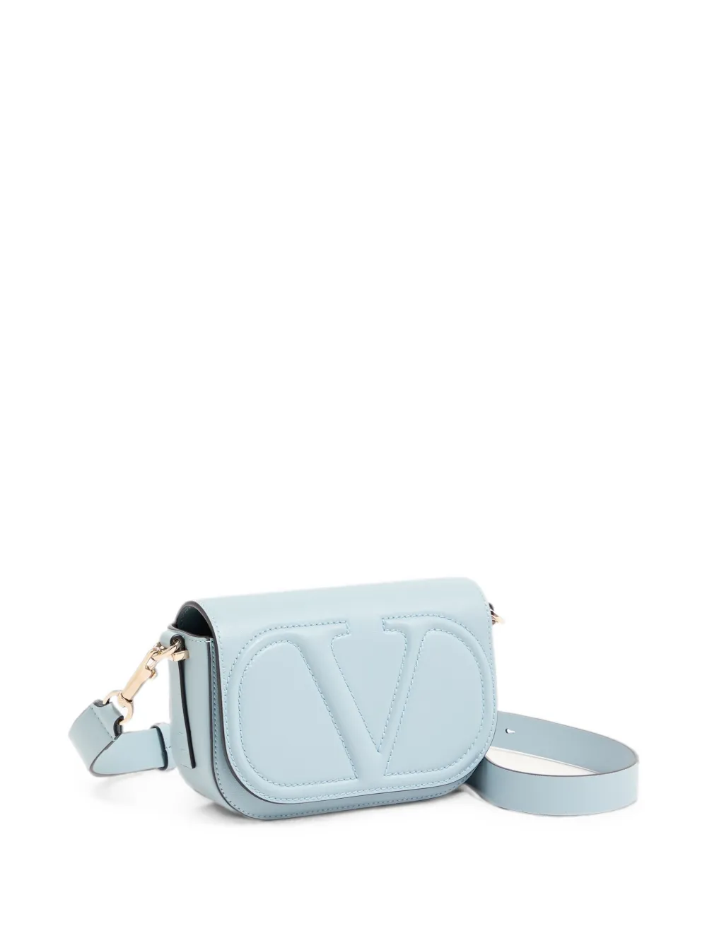 Valentino Garavani VLogo Walk kleine kalfsleren crossbodytas Blauw