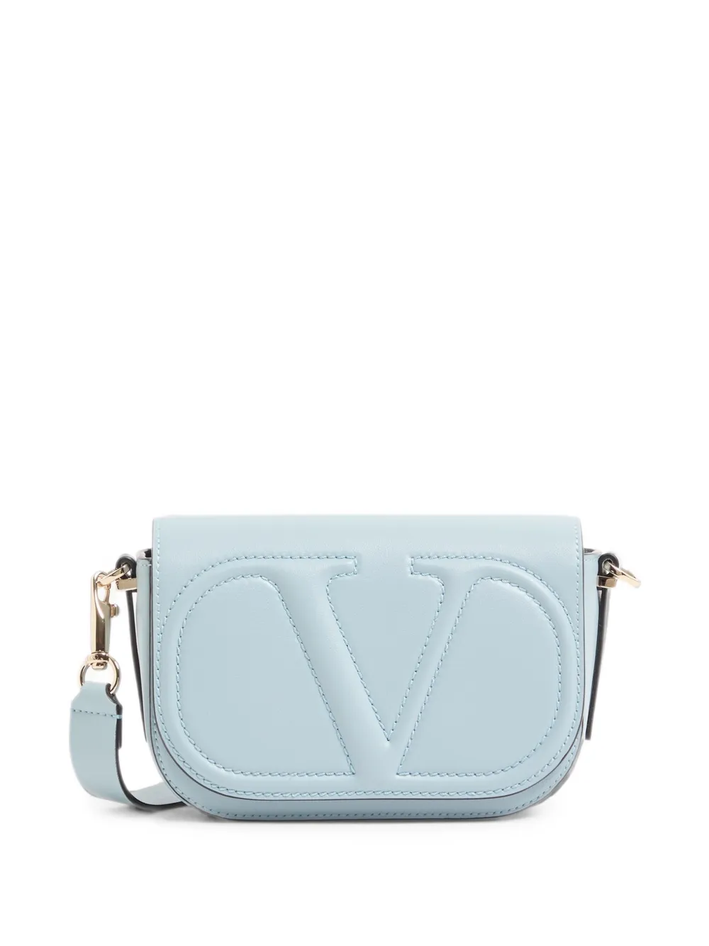 Valentino Garavani VLogo Walk kleine kalfsleren crossbodytas Blauw