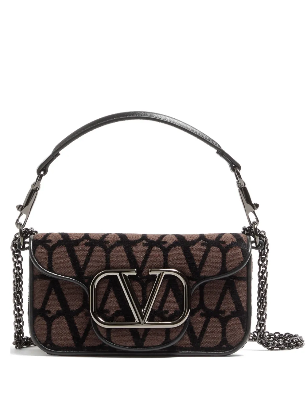 Valentino Garavani Borsa a spalla Locò Toile Iconographe piccola - Nero