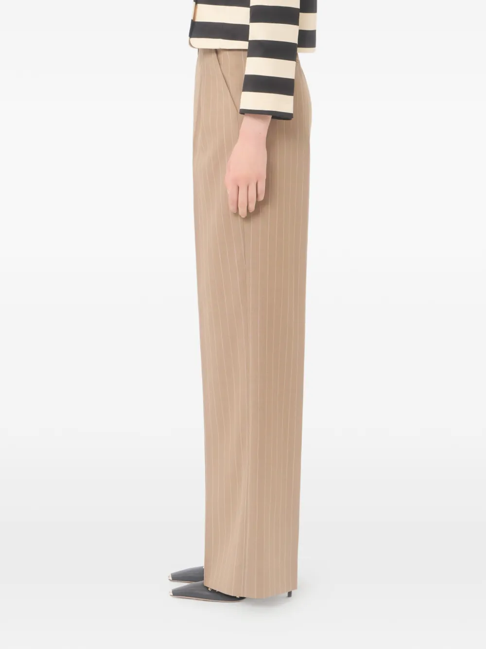 Valentino Garavani Pantalon met krijtstreep Beige