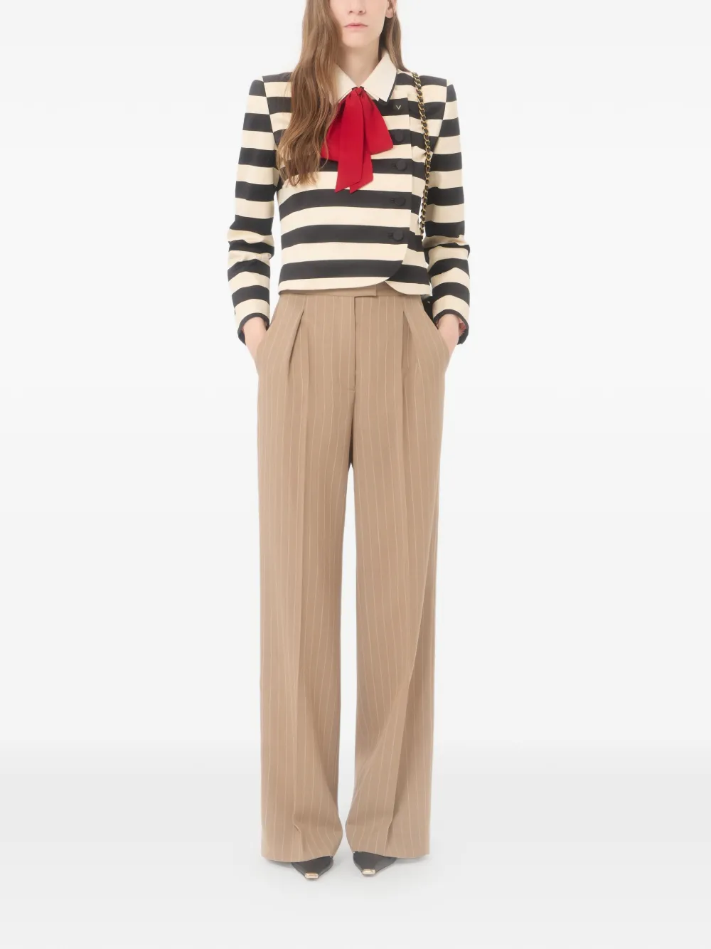 Valentino Garavani Pantalon met krijtstreep Beige