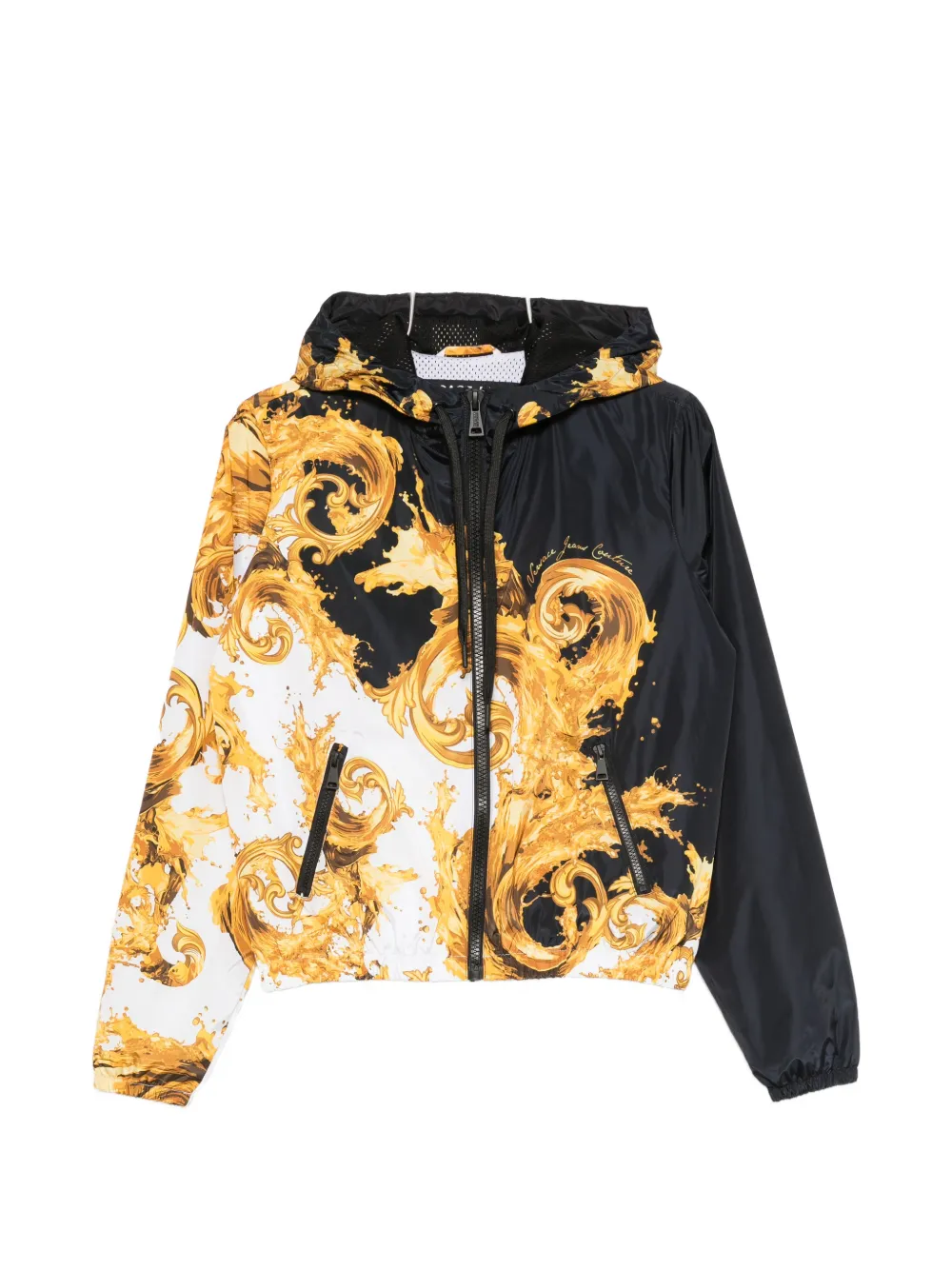 Versace Jeans Couture baroque-print hooded jacket - Giallo