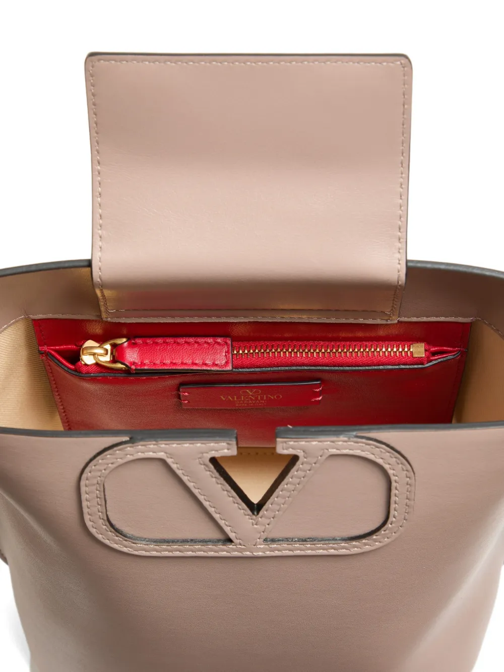 Valentino Garavani Fill Me kalfsleren bucket-tas Roze