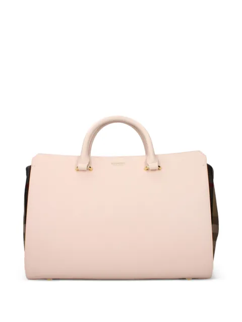 Burberry 배너 레더 토트 백