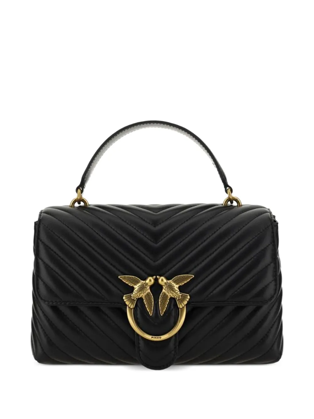PINKO Love Puff quilted leather tote bag - Nero