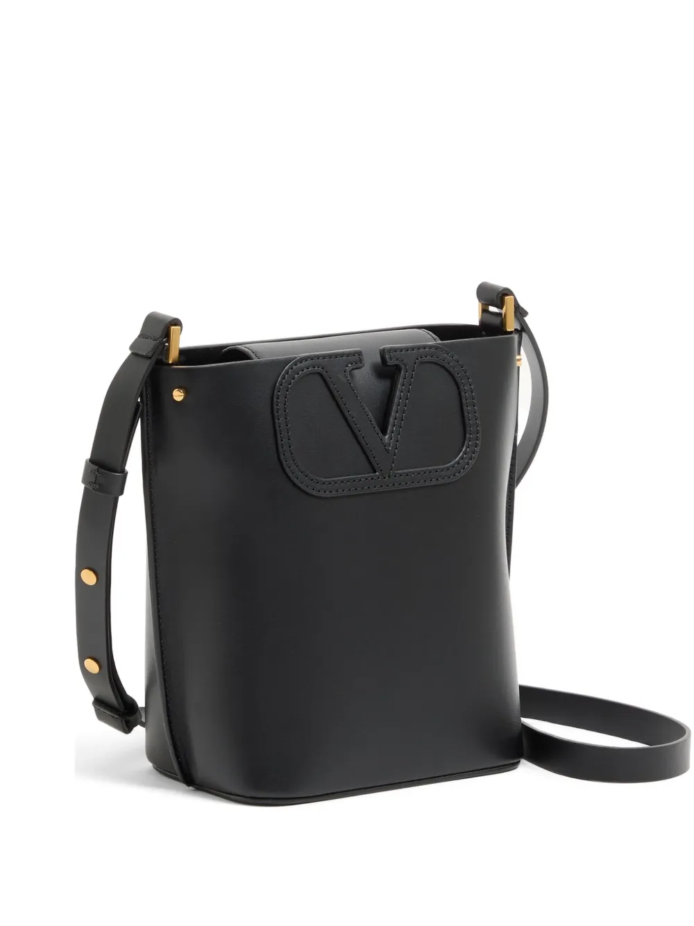 Valentino Garavani Fill Me kleine kalfsleren bucket-tas Zwart