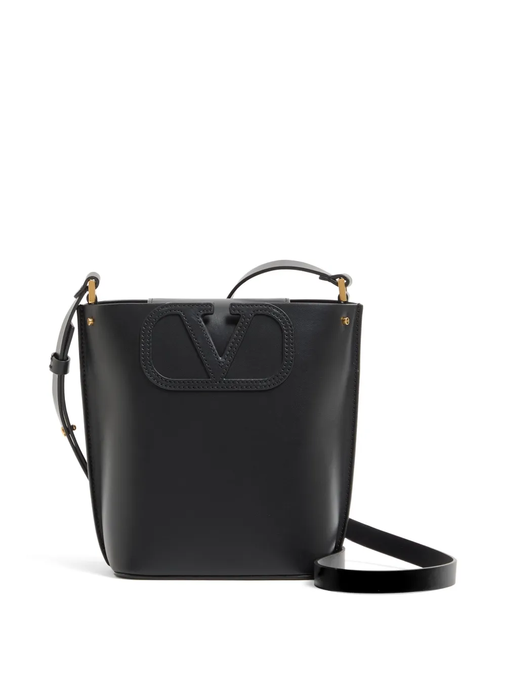 Valentino Garavani Borsa a secchiello Fill Me piccola in pelle di vitello - Nero