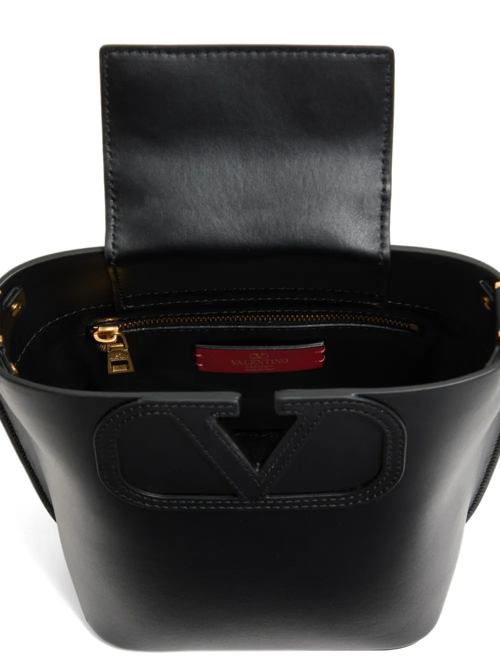Valentino Garavani Fill Me kleine kalfsleren bucket-tas Zwart