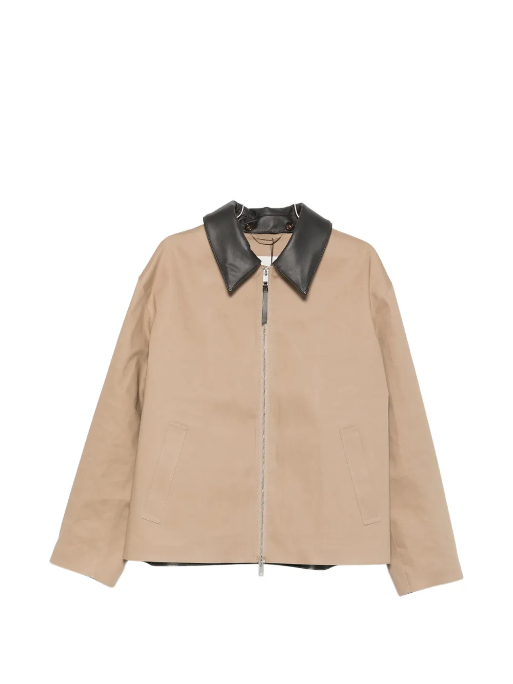 Mackintosh Birgham leather-collar zip-up jacket - Nude