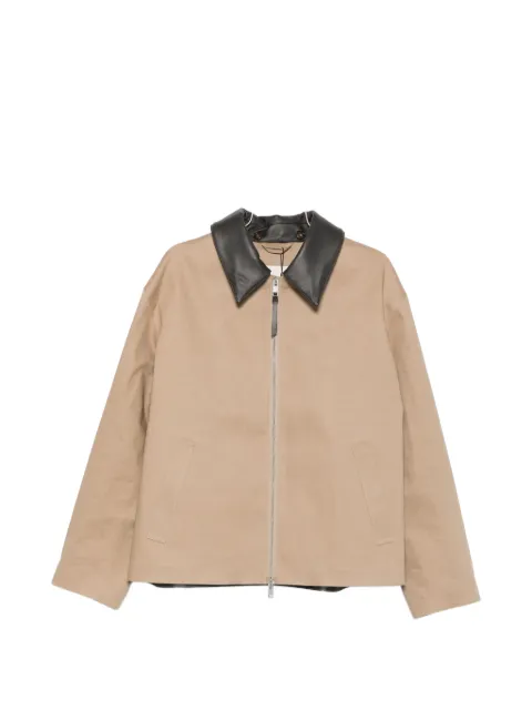 Mackintosh Birgham leather-collar zip-up jacket