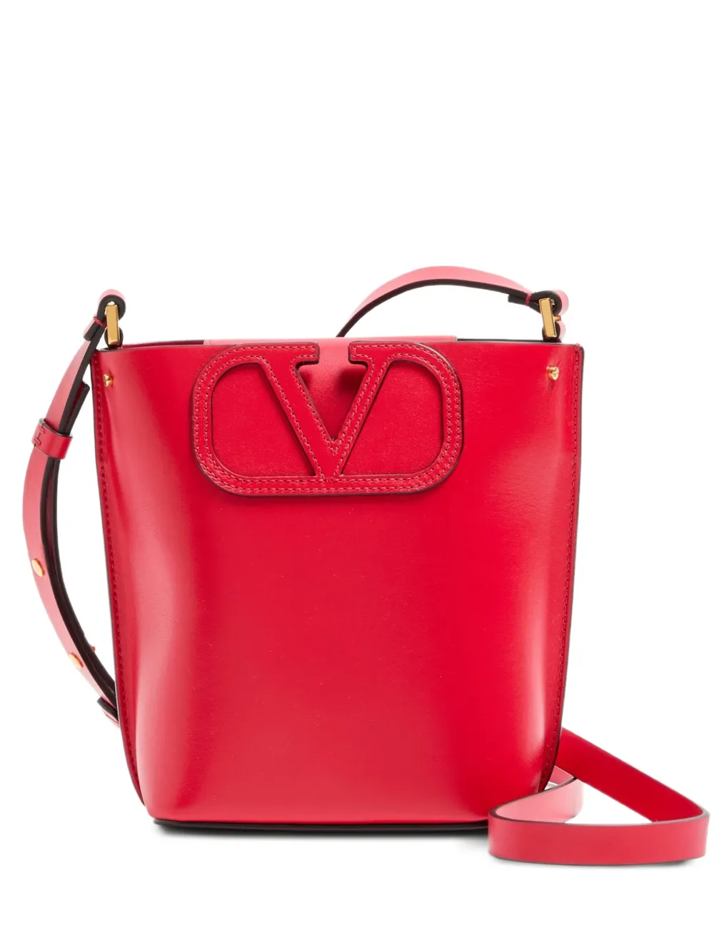 Valentino Garavani Fill Me small calfskin bucket bag - Rot