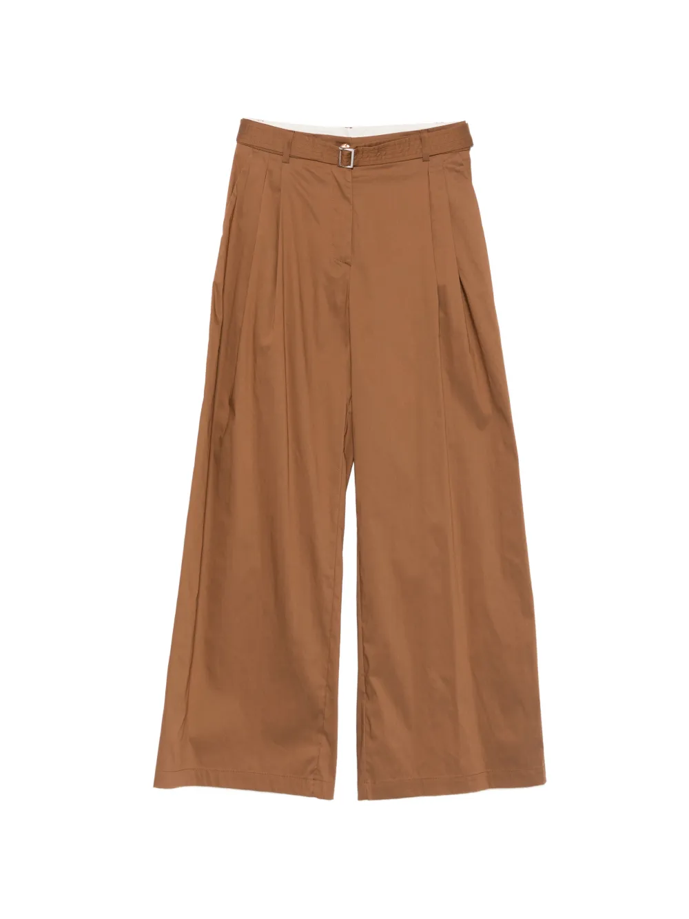 Semicouture Rowena belted pleated trousers - Marrone