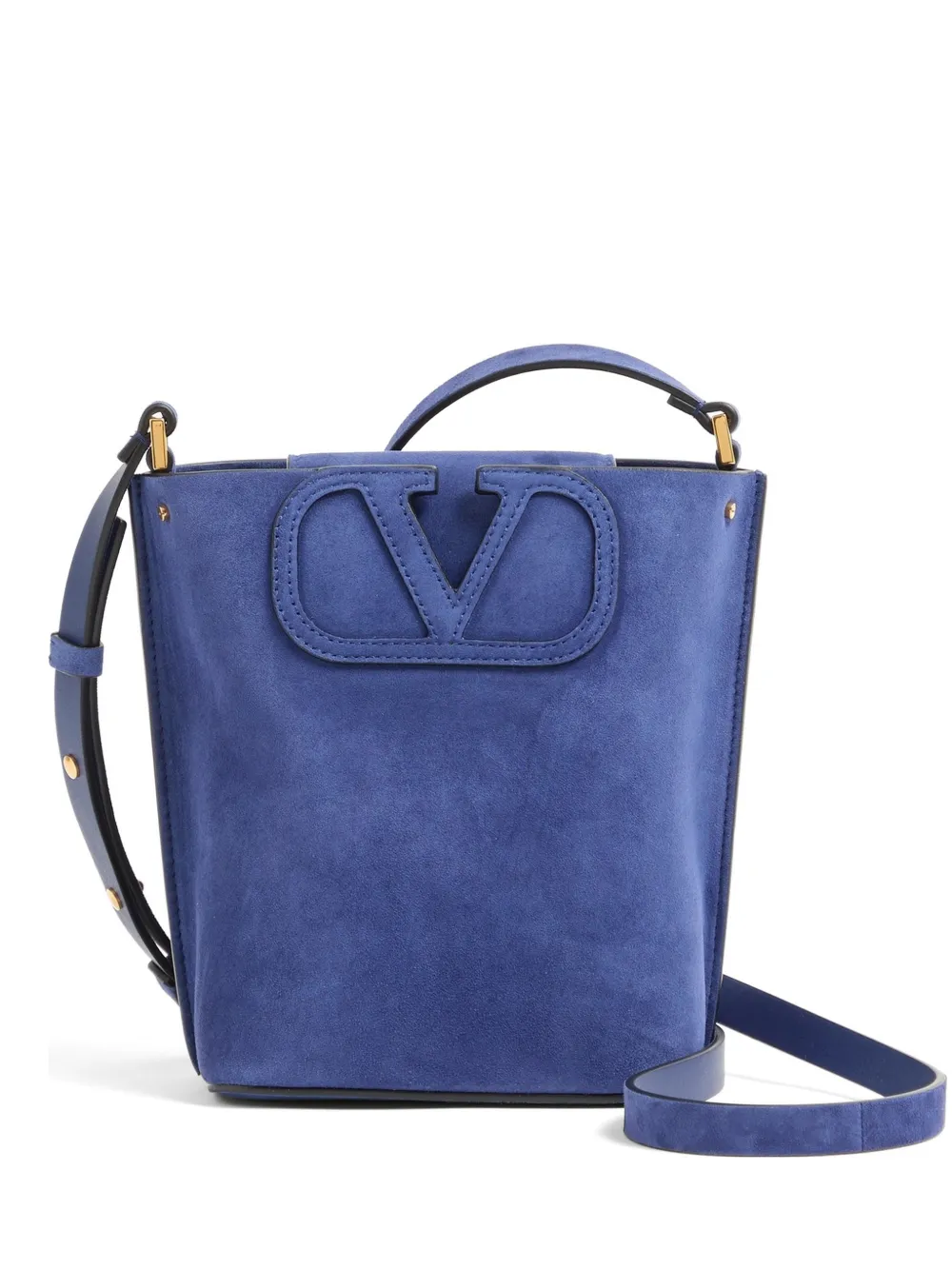 Valentino Garavani Kleine Fill Me Beuteltasche aus Wildleder - Blau