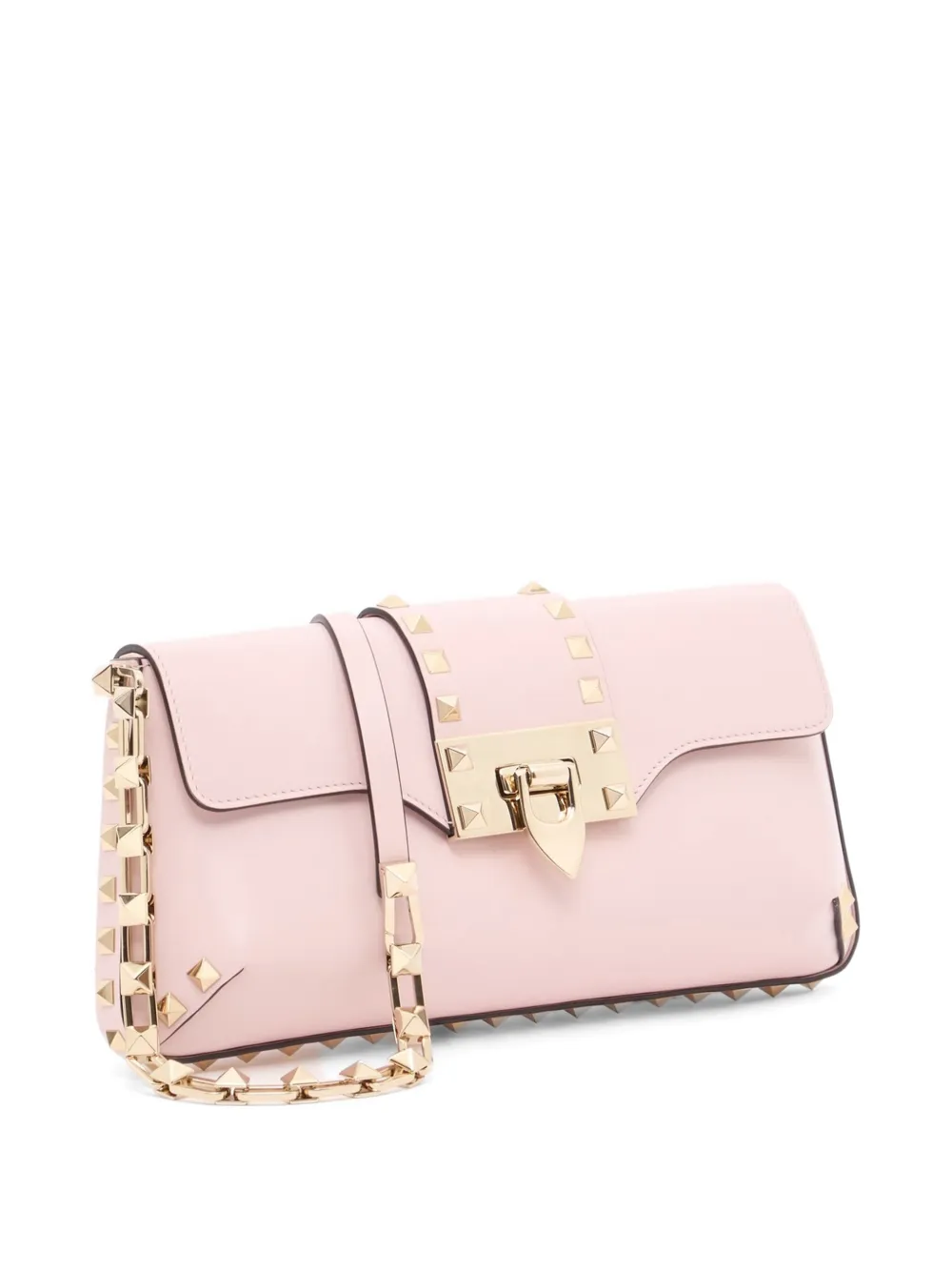 Valentino Garavani Rockstud kalfsleren schoudertas Roze