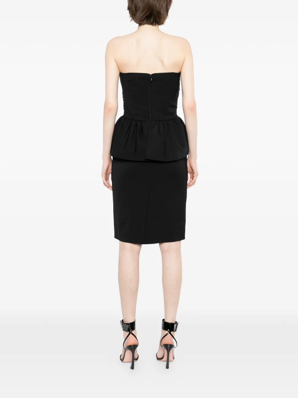 DSQUARED2 Strapless jurk met peplum taille Zwart