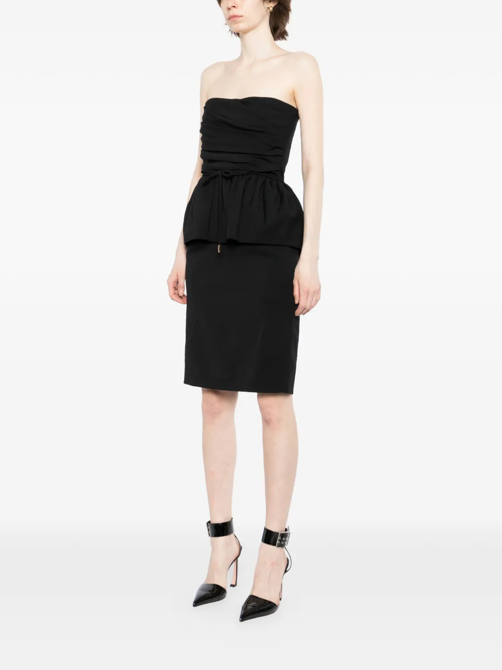DSQUARED2 Strapless jurk met peplum taille Zwart