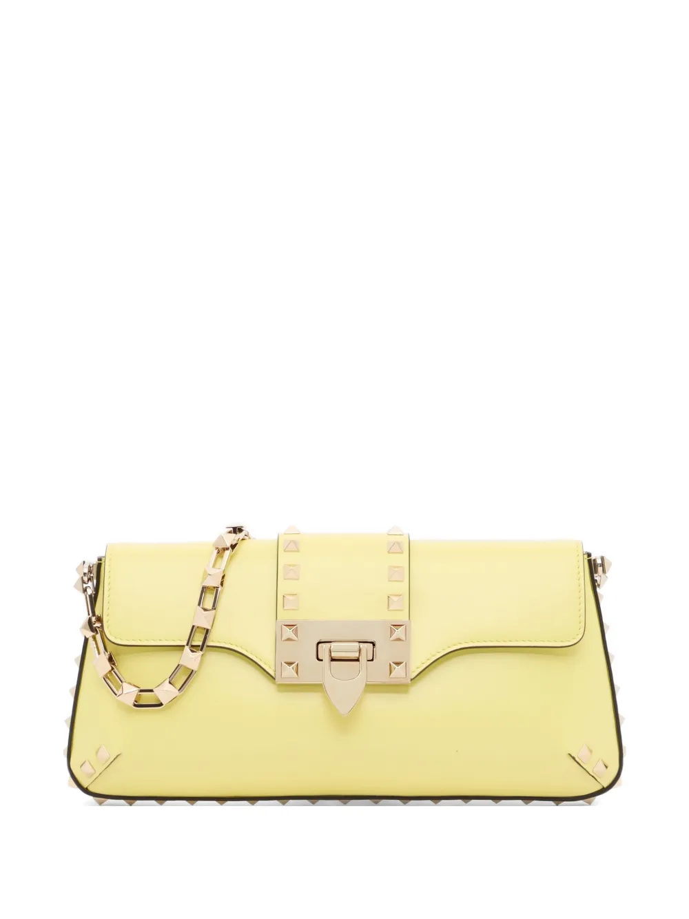Valentino Garavani Rockstud calfskin shoulder bag - Gelb