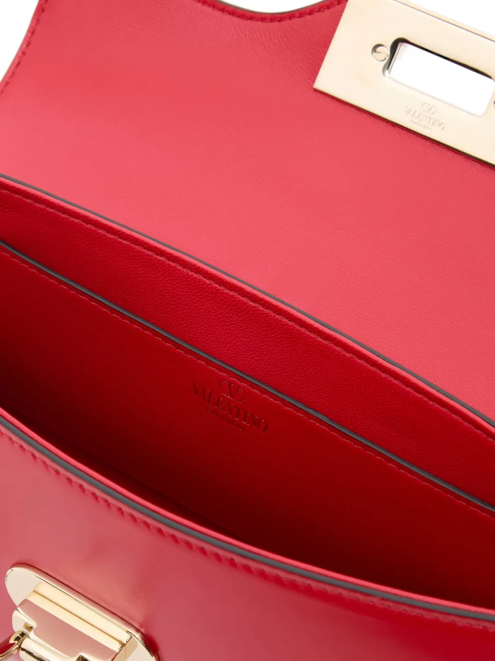 Valentino Garavani Rockstud kalfsleren schoudertas Rood