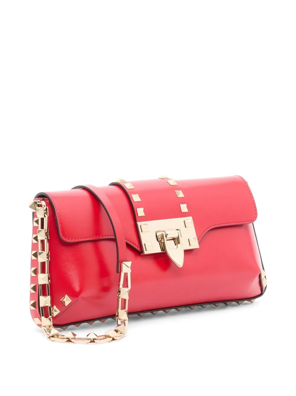 Valentino Garavani Rockstud kalfsleren schoudertas Rood
