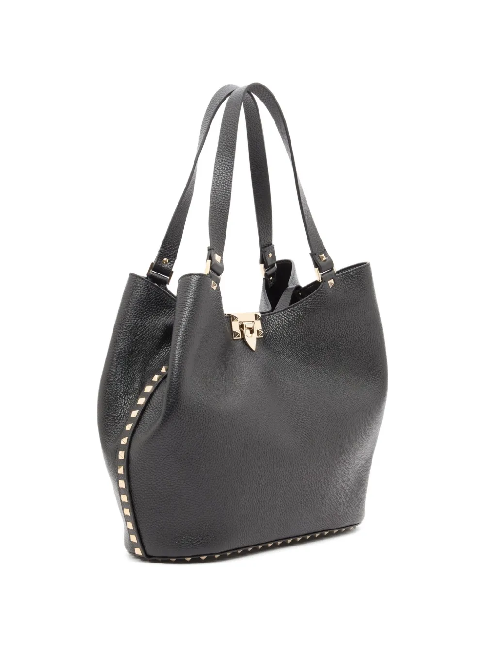 Valentino Garavani Rockstud shopper van korrelig kalfsleer Zwart