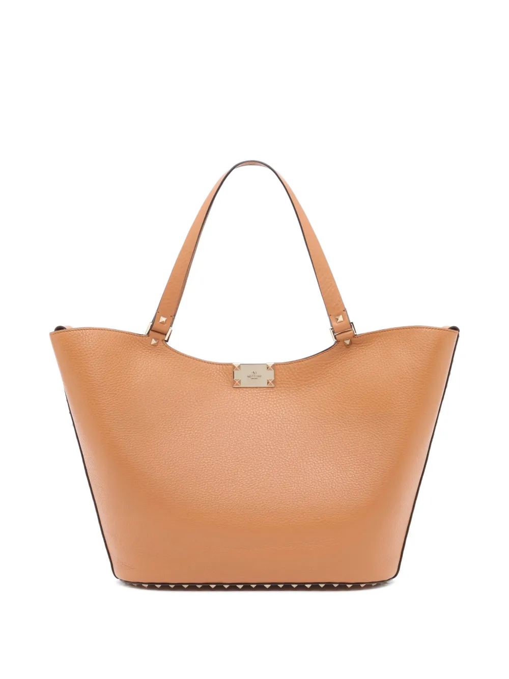 Valentino Garavani Rockstud shopper van korrelig kalfsleer Bruin