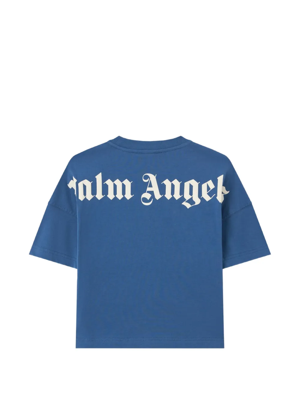 Palm Angels オーバーサイズ ロゴプリント ネイビー　チェック柄 Palm Angels Kids logo-print T-shirt | Blue | FARFETCH OM