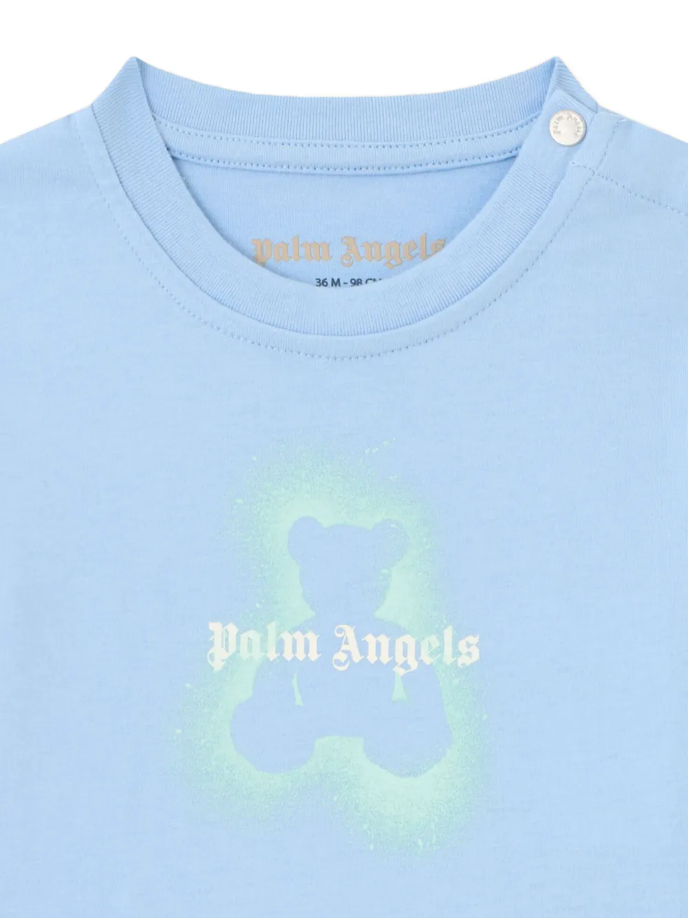 Palm Angels Kids T-shirt met beerprint Blauw