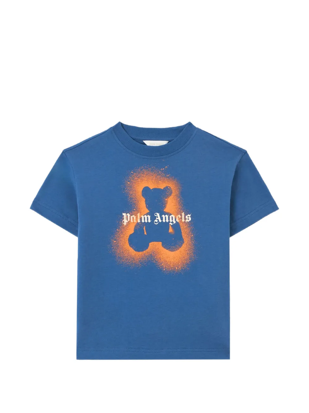 Palm Angels Kids spray bear print T-shirt - Blau