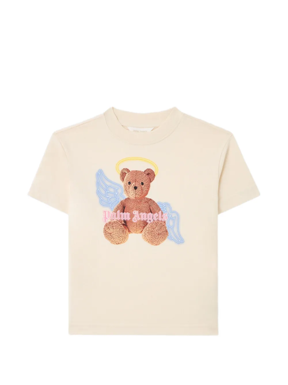 Palm Angels Kids bear angel print T-shirt - Toni neutri