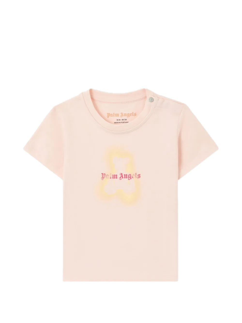 Palm Angels Kids spray bear effect T-shirt - Rosa