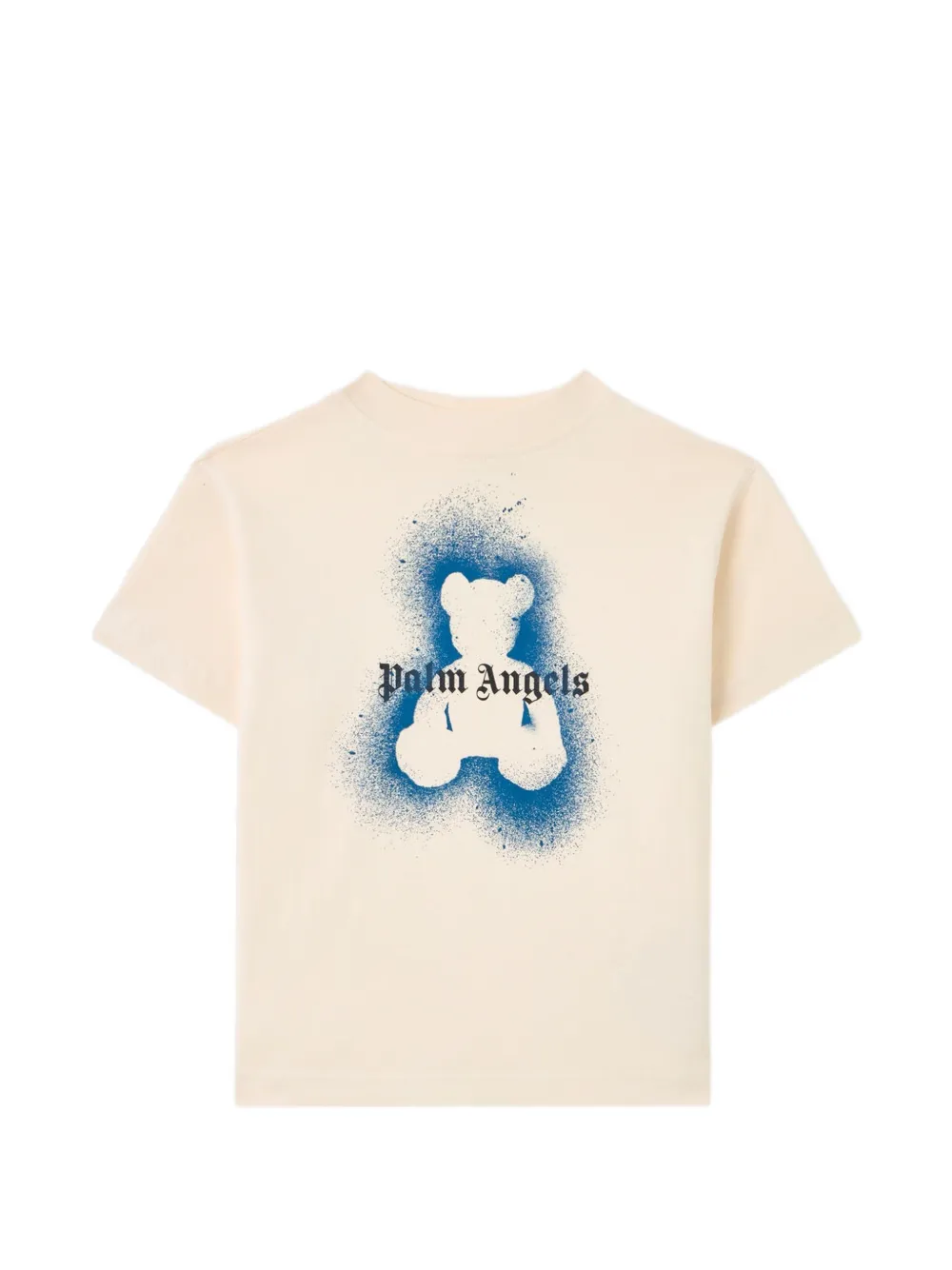 Palm Angels Kids Spray Bear logo-print T-shirt - Bianco