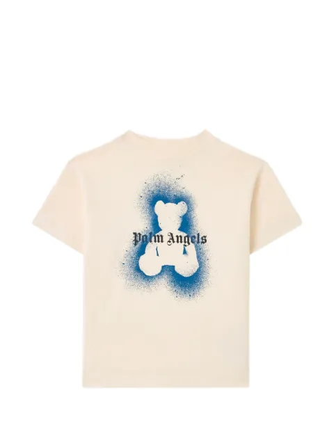 Palm Angels Kids Spray Bear T-shirt med logotryk