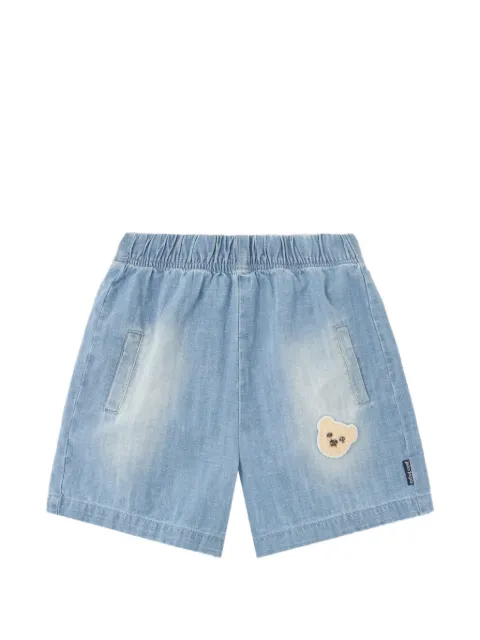 Palm Angels Kids bear-patch chambray shorts