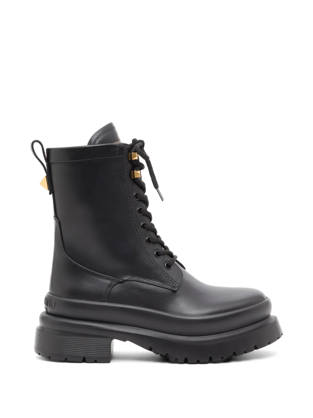 Valentino Garavani Anfibi Roman Stud in pelle di vitello 50mm - Nero
